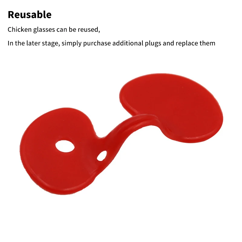 50 шт. красные пластиковые очки для курицы фазана с защитой от захвата болтом