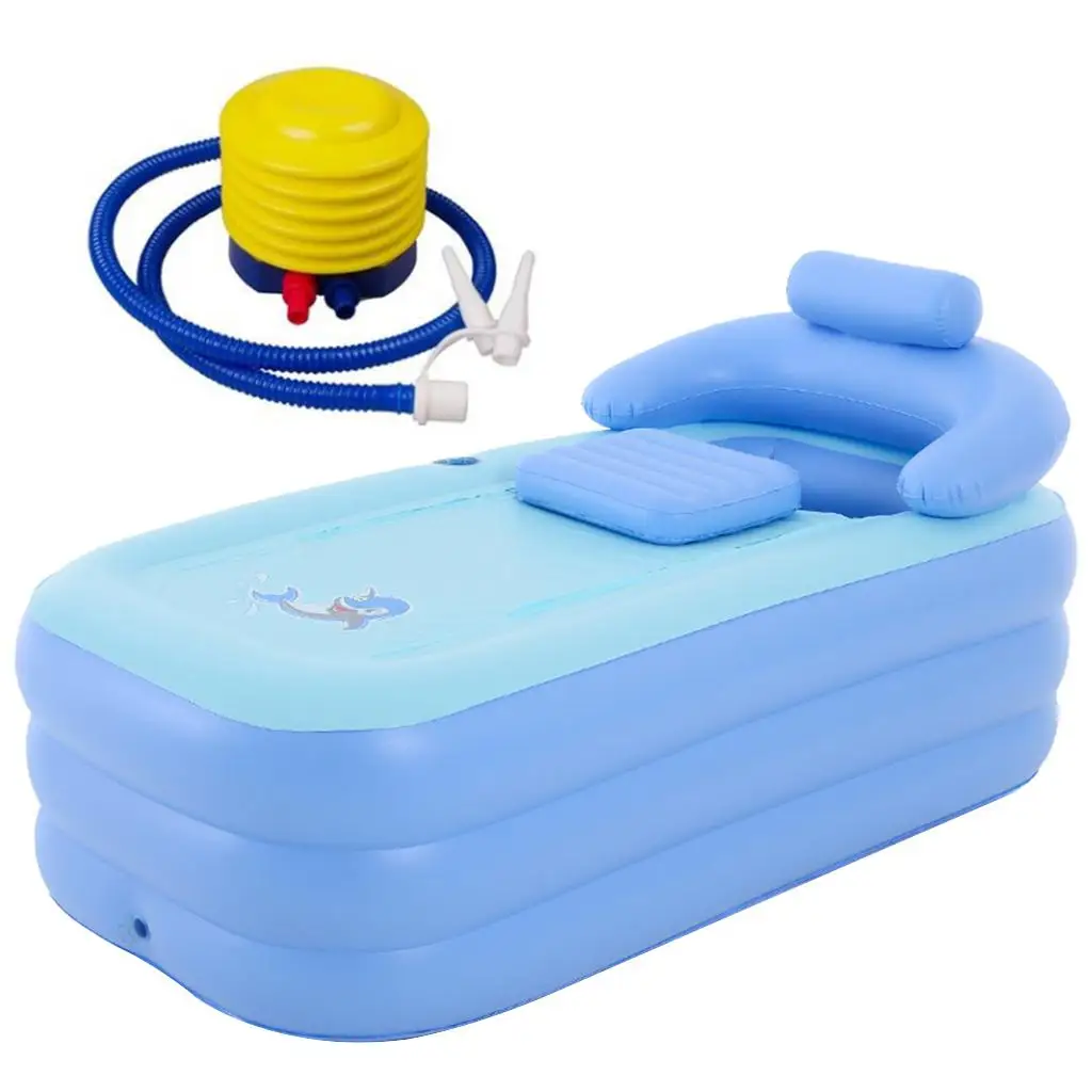 Inflatable , Adults Children Inflatable Anti-Slippery Swimming Pool Foldable  Shower Basin Hot Tub  Holder, Zipper Cover