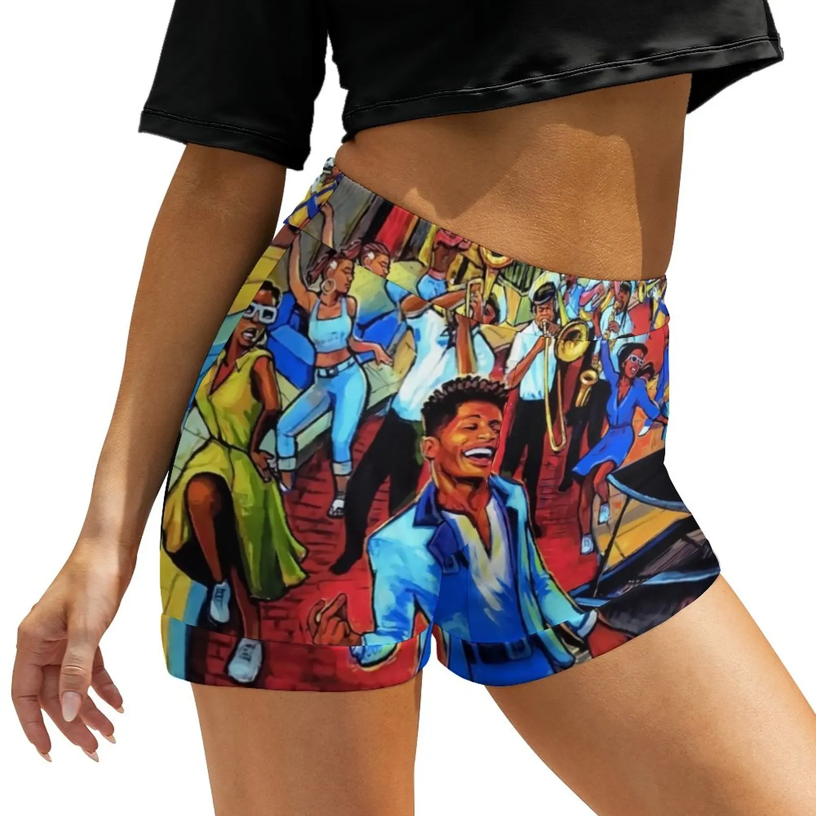

Funny Jazz Festivals Shorts High Waist New Jazz Concert Print Shorts Sexy Oversize Short Pants Street Fashion Bottoms Gift