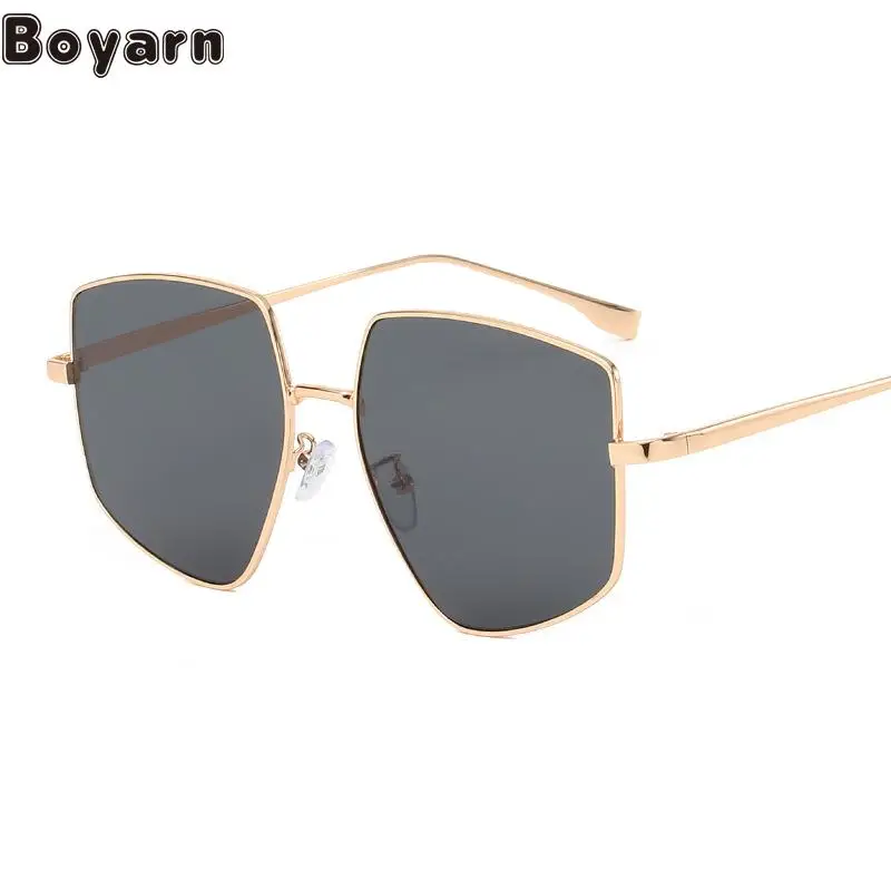 

Boyarn New Large Frame Polygon Sunglasses Men's And Women's Fashion Net Red Metal Sunglasses Round Face Street Shot Glasses