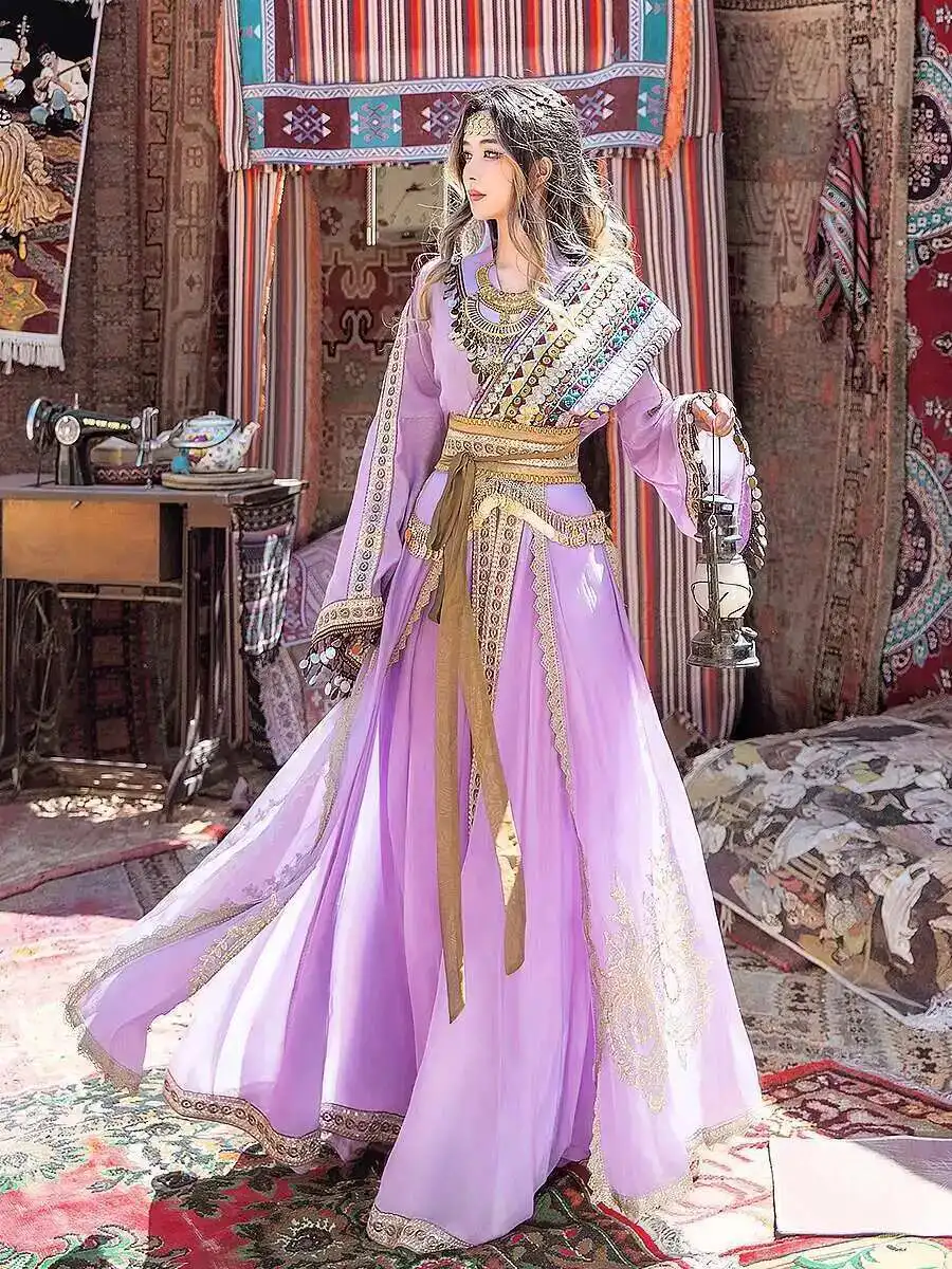 Фото {Специальное предложение} Huangyue National Style Hanfu Daiqi Silk Western Regions Real Vegetables Xianqi Heavy Industry Embroidery Loulan №1