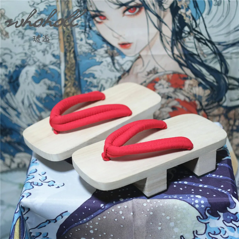 Японские деревянные гейши Geta летние мужские и женские тапочки с двумя зубцами