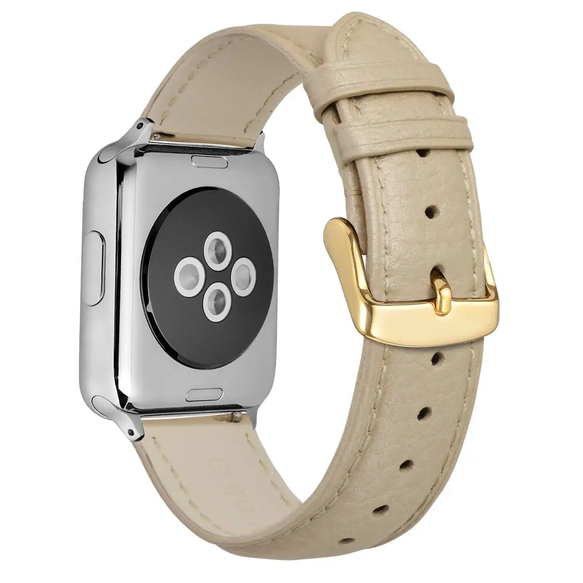 ANNEFIT Calfskin Leather Watchband Soft Material Watch Band Wrist Strap 18mm 20mm 22mm with Gold Buckle