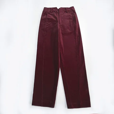 Женские вельветовые изогнутые брюки из хлопка с высокой талией, 3 цвета, женские длинные брюки с широкими штанинами