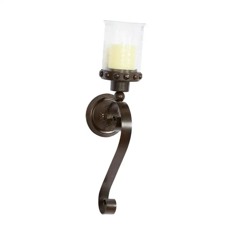 

Stunning Metallic Scrollwork Pillar Wall Sconce, Classic Handcrafted Home Decor Decoration with Refined Beauty and Grace.