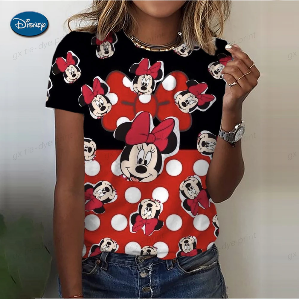 

Disney 2023 Summer Casual T-shirts Fast Delivery Family Trip Clothes Mickey Mouse Fashion Disneyland Vacation T Shirt for Women