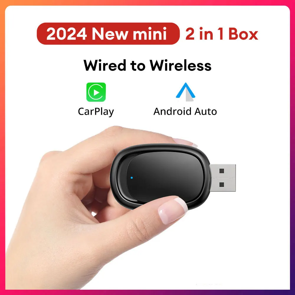 Беспроводной адаптер CarPlay AuroraLink Android Auto 2 в 1 смарт-ключ 5G WIFI для iPhone Android-телефона