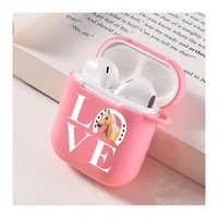 the great beauty pink headphones cover for apple airpods 1 2 protective case airpord cases floral initial alphabet letter coque