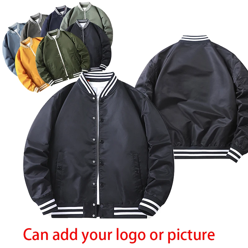 

2022 New Men And Women Bomber Jacket Spring Autumn Pilot Motorcycle Coats Solid Color Loose Casual Jacket Can Be Custom DIy Coat