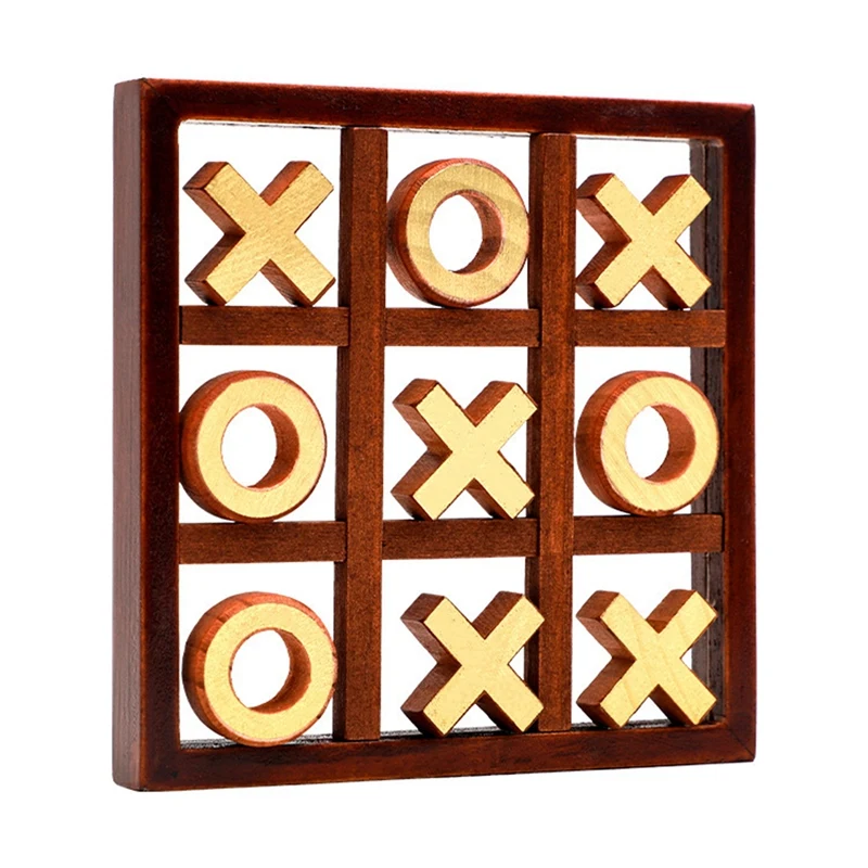 

Tic-Tac-Toe Toy Puzzle Game XO Chess Classic Board Game Family Game Wooden Double Battle Parent-Child Interaction