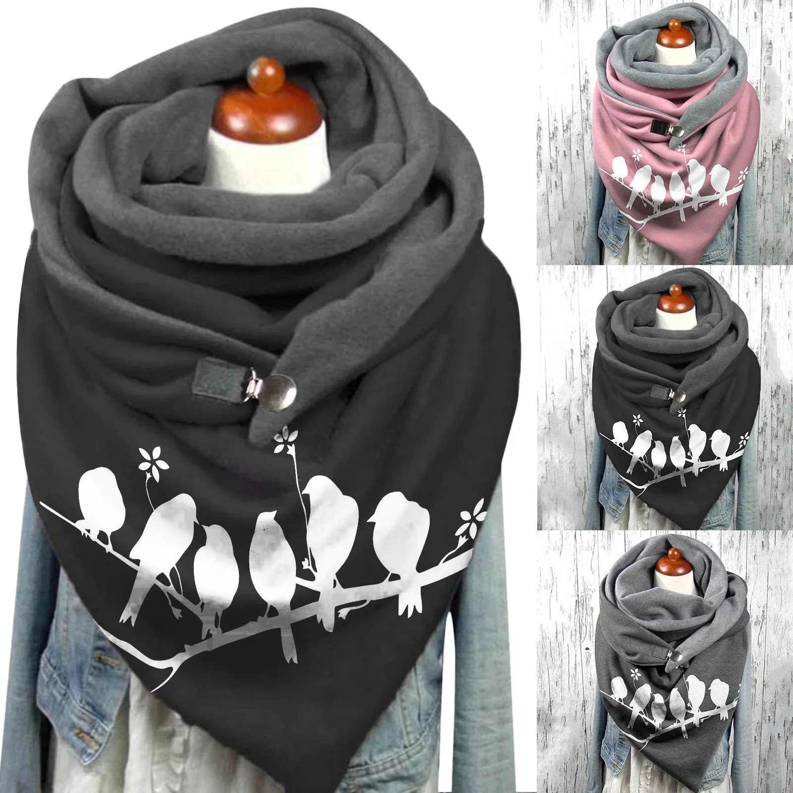 

Women Scarf Shawls Wraps Feather Vintage Autumn Winter Warm Scarves Cowl Functional Soft Wrap Scarves Shawl Retro Scarfs Blanket