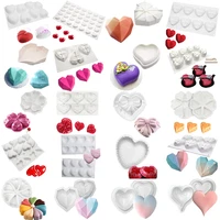 3d love cake mould silicone molds diy valentines day wedding dessert mousse kitchen pastry bakeware tools