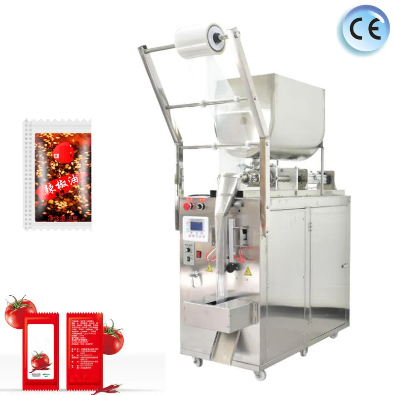 Small Sachet Packet Filling Sealing Machine Automatic Liquid Sauce Oil Milk Juice Water Packing