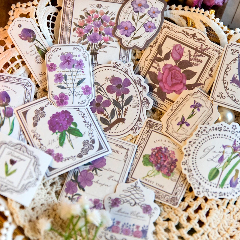 

45 pcs/pack Stickers aesthetic Plant Flowers Adhesive Diy Sticker Stick Labels Decorative Scrapbooking Diary Album Stationery