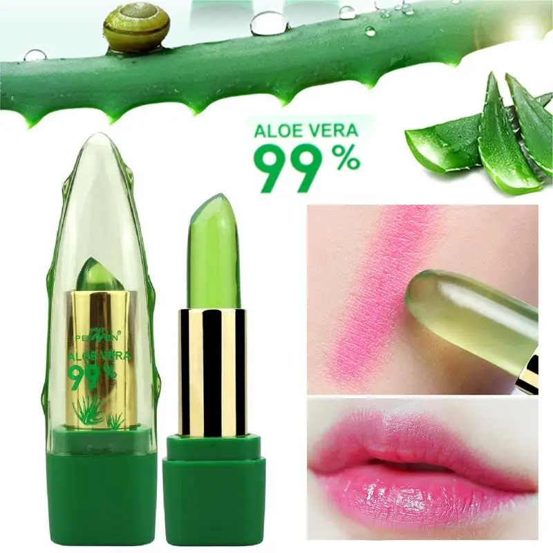 

99% Aloe vera gel Lipstick Gloss Color Changing Moisturizer Anti-drying Desalination Fine-grain Lip Blam Care