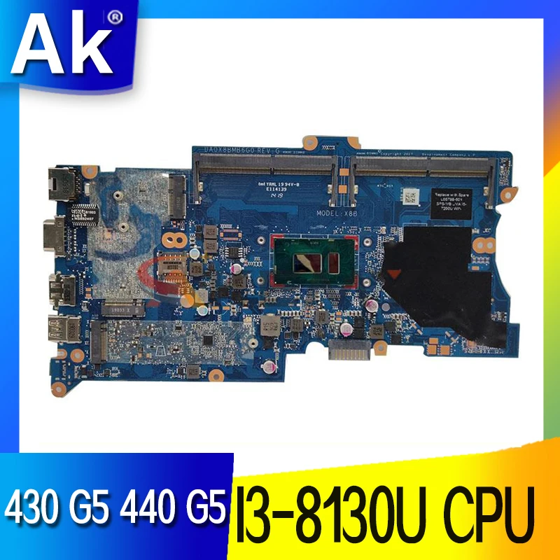 

L22314-601 L22314-501 L22314-001 Mainboard For HP ProBook 430 G5 440 G5 Laptop Motherboard DA0X8BMB6G0 With I3-8130U 100% Tested