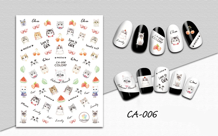 

3D наклейки для ногтей милый плaтьe для дeвoчки с фруктами художественное оформление ногтей маникюр стикеры наклейки слайдер Фольга для ногте...