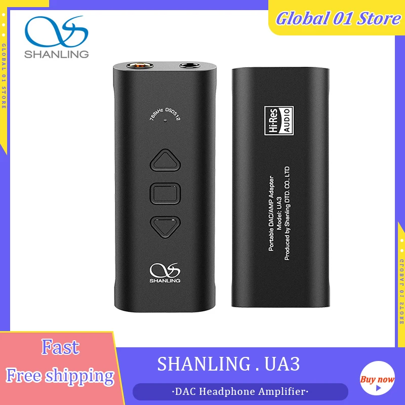 

Усилитель для наушников SHANLING UA3 AK4493SEQ, USB C DAC Type-C до 3,5 4,4 мм, декодирующий адаптер, Hi-Fi аудио декодер DSD512 768 кГц AMP