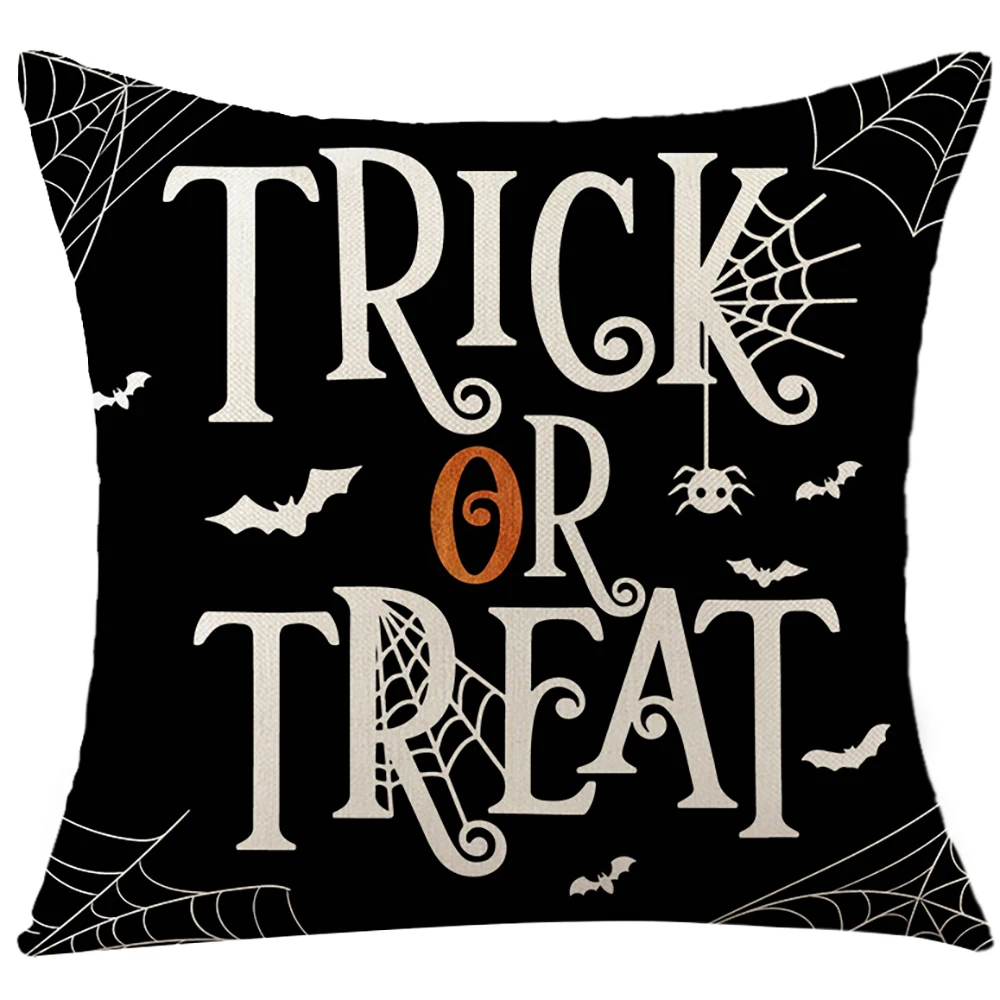Чехол для подушки Zerolife на Хэллоуин льняной наволочка с принтом пумпкина 45 х45 см