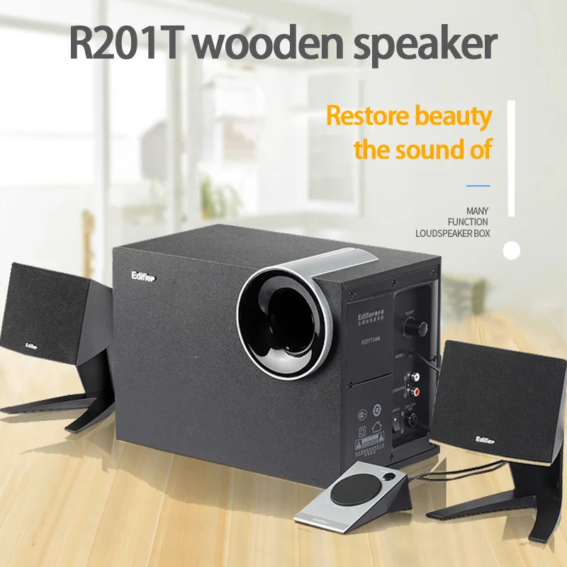 

28W Desktop 2.1 Channel Wooden Speakers Computer Audio Home Bluetooth Overweight Subwoofer