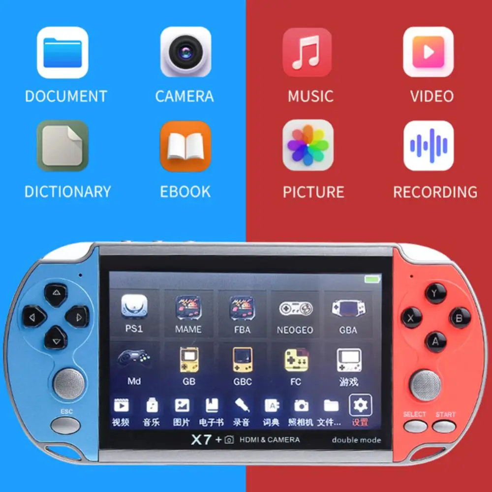 

Консоль игровая X7 +, 4,3 дюйма, 2 джойстика