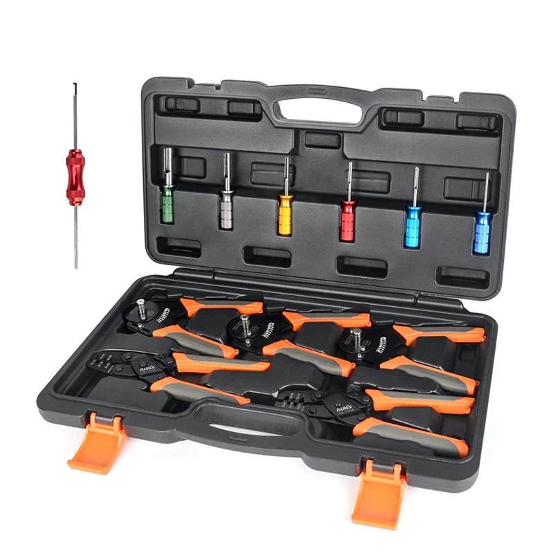 

KIT-DC01 Closed Barrel Crimping Tool Stamped Contacts Crimper and Weather Pack Terminal Crimp Tool Kit