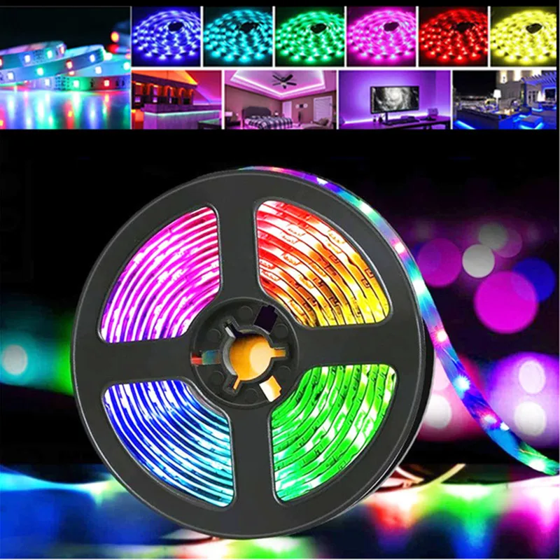 

LED Strip Light RGB 2835 Flexible Lamp Tape Diode USB Cable 3 Key Control DC5V 1M 2M 3M 4M 5M Desk Screen TV Background Lighting