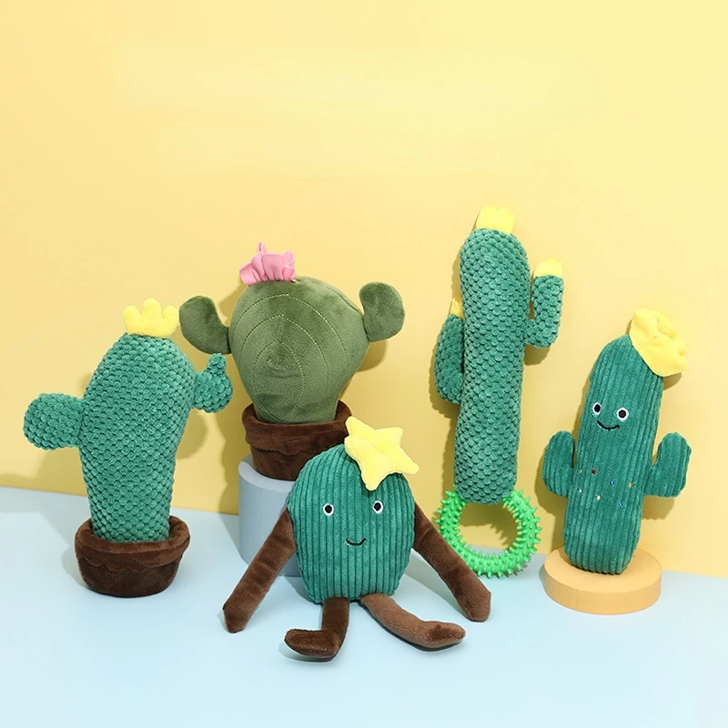 

Игрушки для собак с изображением кактуса, чистящие зубы, плюшевые игрушки с клейким покрытием, товары для домашних животных