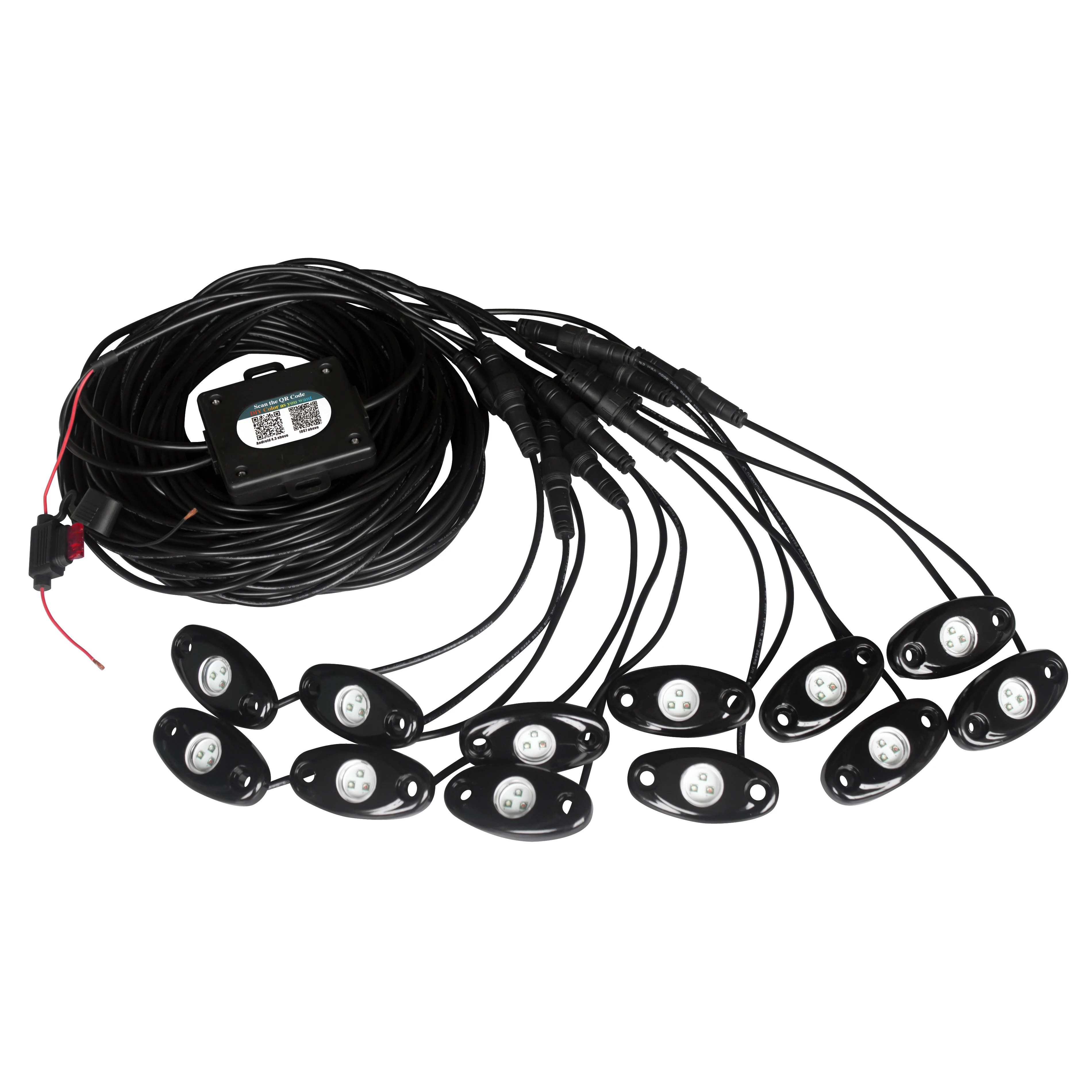 

RGB Led Rock Lights Kit 12 Pods Led Rock Light APP Control 15 DIY Color Timing Music Flashing Interior Neon Wheel Lights