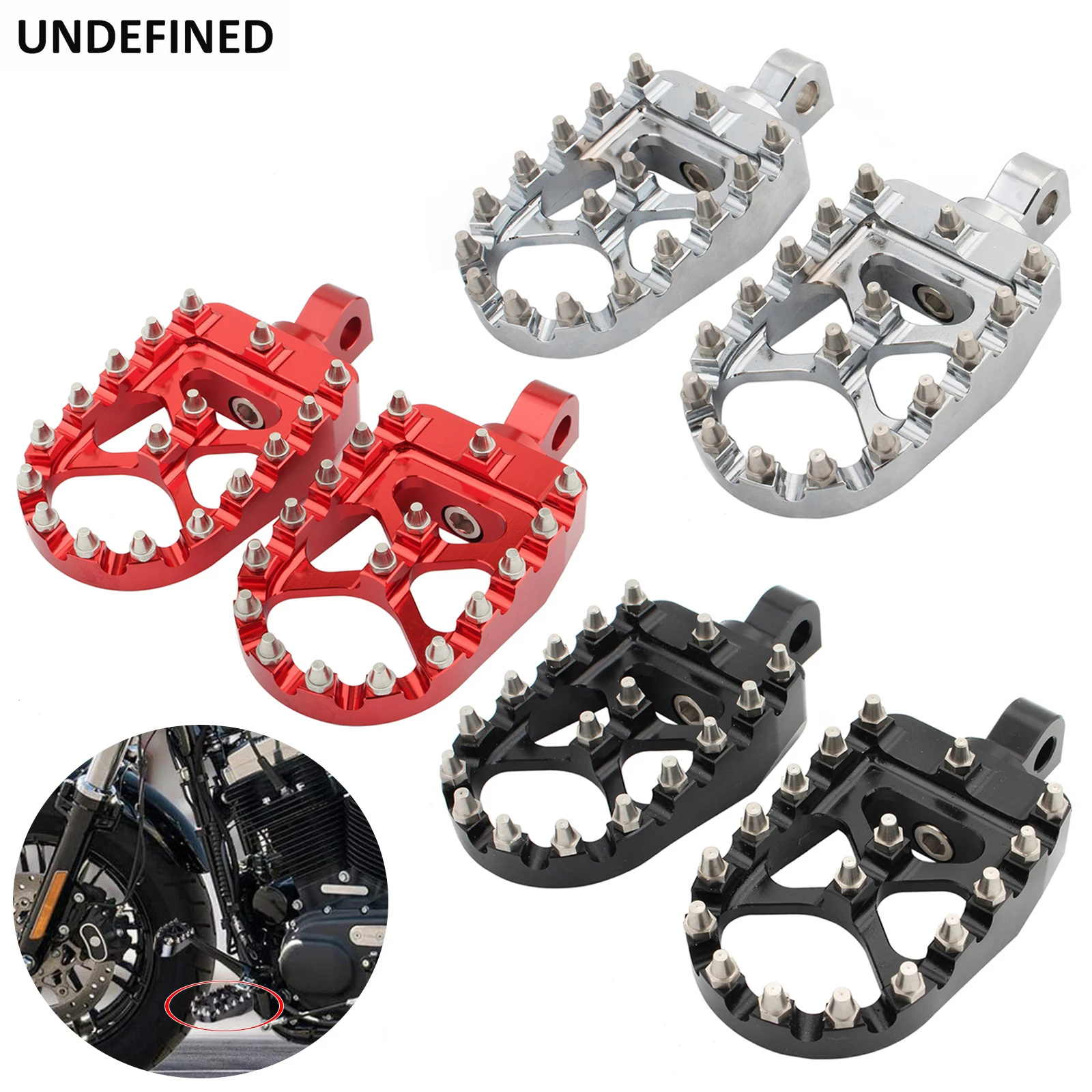 

Motorcycle MX Offroad Foot Pegs Front Footrests Pedals For Harley Sportster XL 883/1200 Touring Street Glide Dyna Softail Fatbob