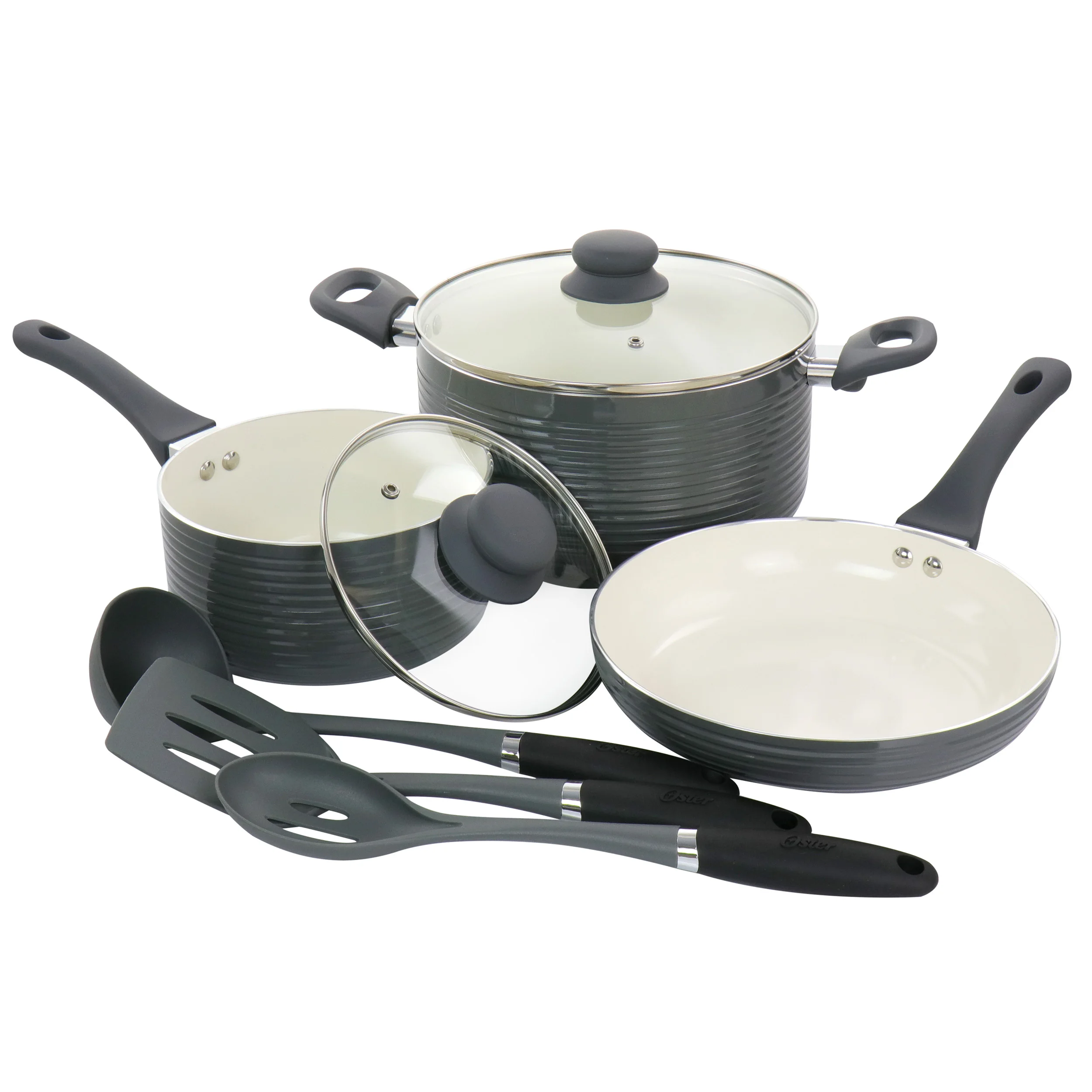 

Ridge Valley 8 Piece Aluminum Nonstick Cookware Set in Grey
