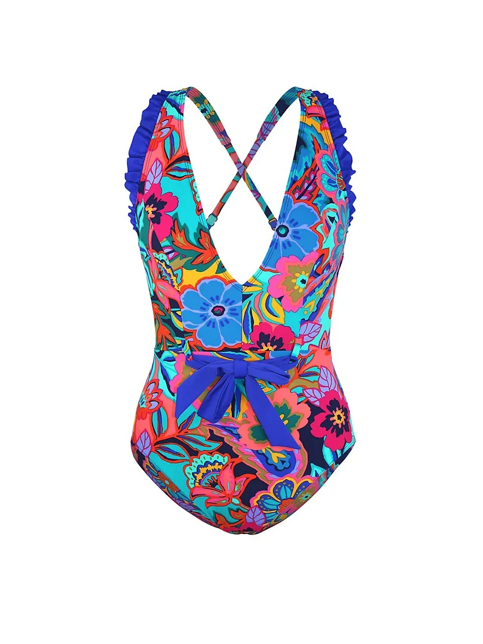 

Модный Цельный купальник с V-образным вырезом и принтом