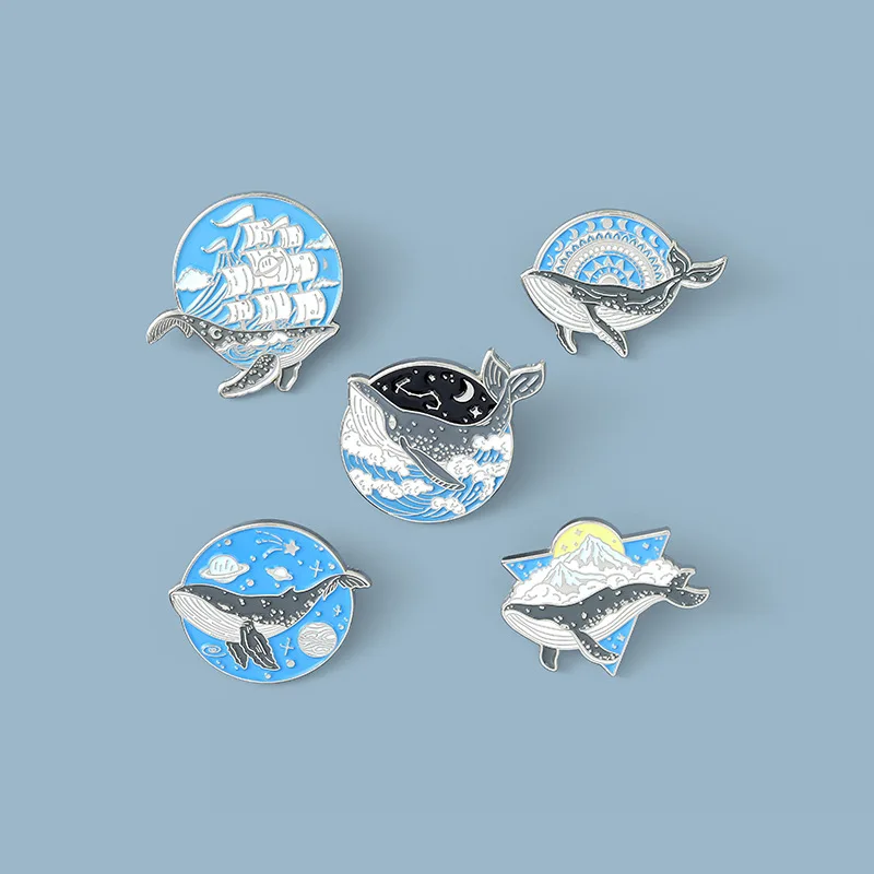 

Whale Themed Ocean Animals Painting This Beautiful Hand Enamel Pin Cartoon Brooch Lapel Badges Jewelry Gift Funny Cute Fashion