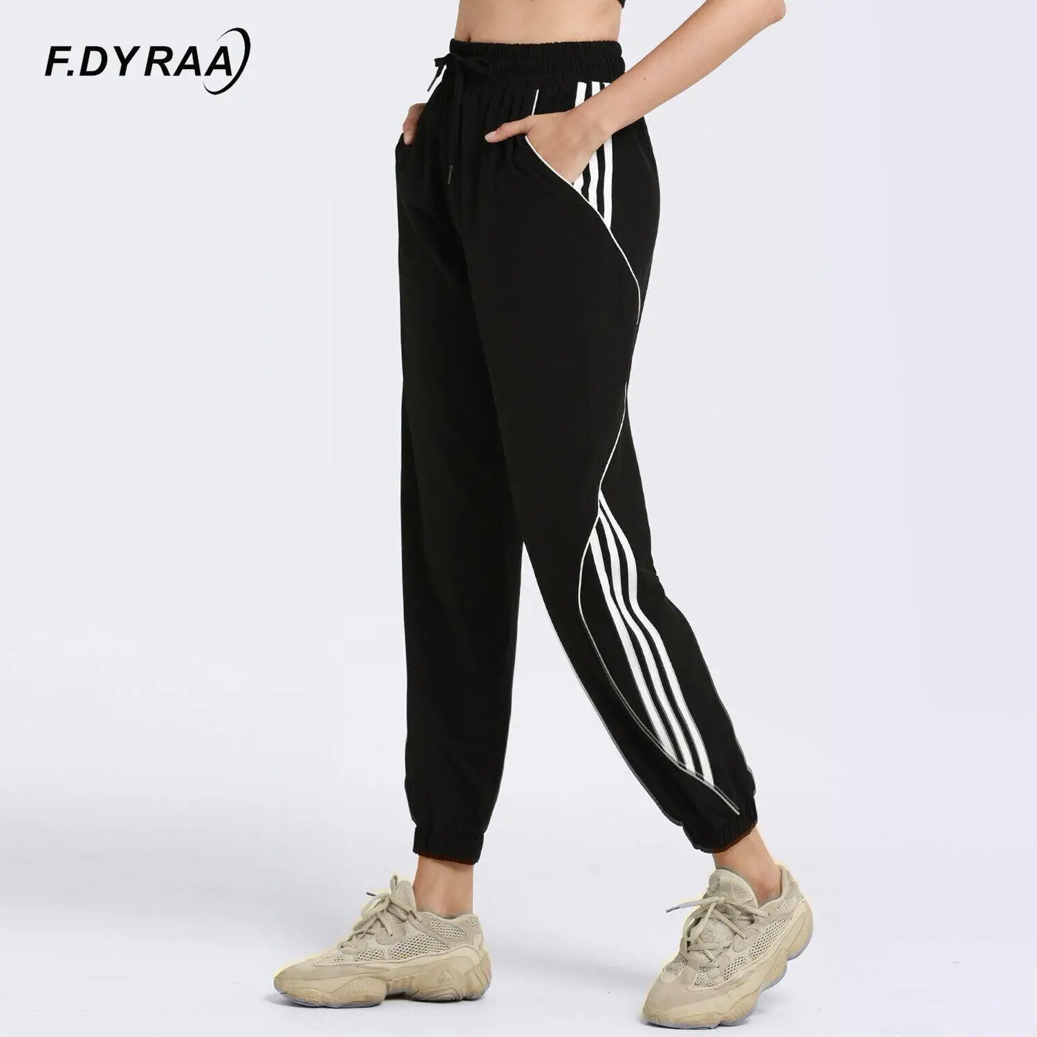 Jogging Sweatpants Women Fitness Running Training Gym Yoga Trousers Elastic Band Waist/Foot Loose Casual Sports Pants Sportswear
