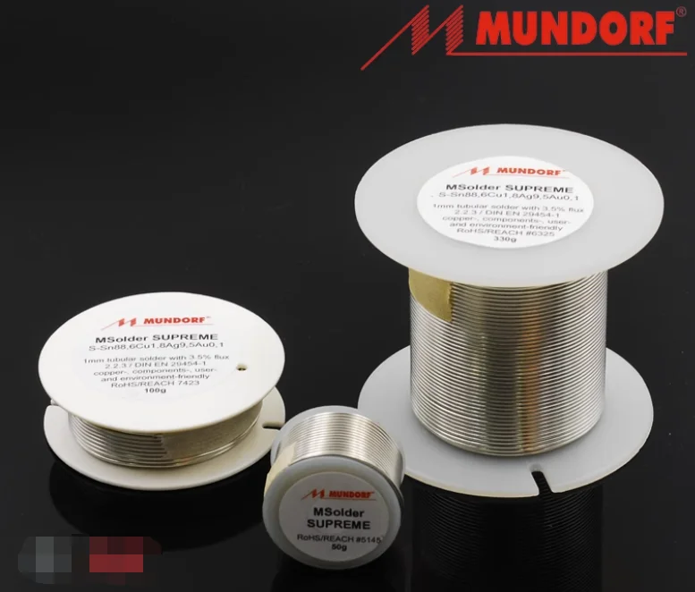 

1 шт. немецкий припой Mundorf MSolder Supreme SilverGold SOLDERS 1 мм 1 м/50 г/100 г/330 г 99,99% серебро/золото
