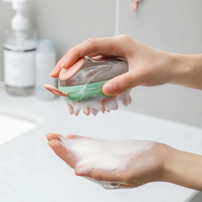 

Pet Dog Cat Bath Brush 2-in-1 Pet SPA Massage Comb Soft Silicone Pet Shower Hair Grooming Cmob Dog Cleaning Tool Pet Supplies