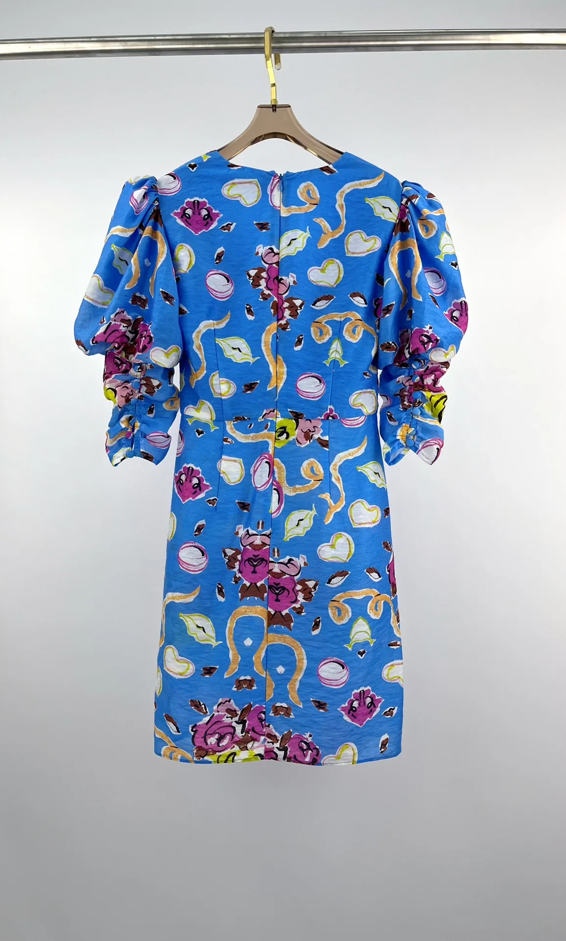 

2022 new women fashion short-sleeved V-neck fishbone tunic dress 0625