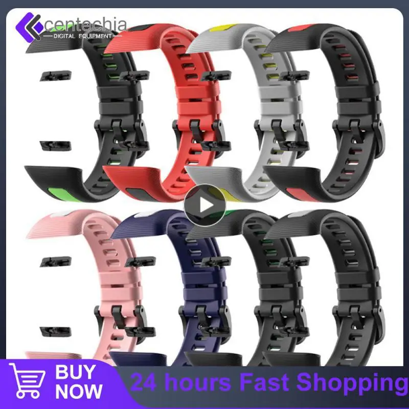 

Comfortable To Wear Silicone Replacement Sport Band Silica Gel Compatible With Huawei Strap Easy Disassembly Fit Wrist Two-color