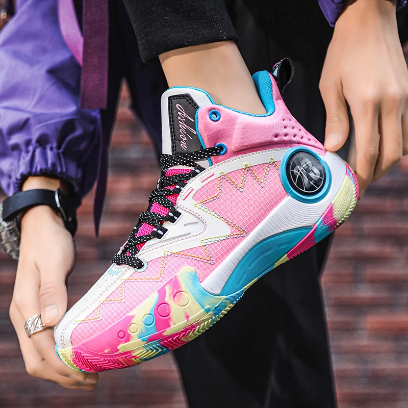 Leather Brand Basketball Shoes Men Kids Basket Boots Hip-hop Basketball Sneakers Men Actual Basket Training Shoes Male Footwear