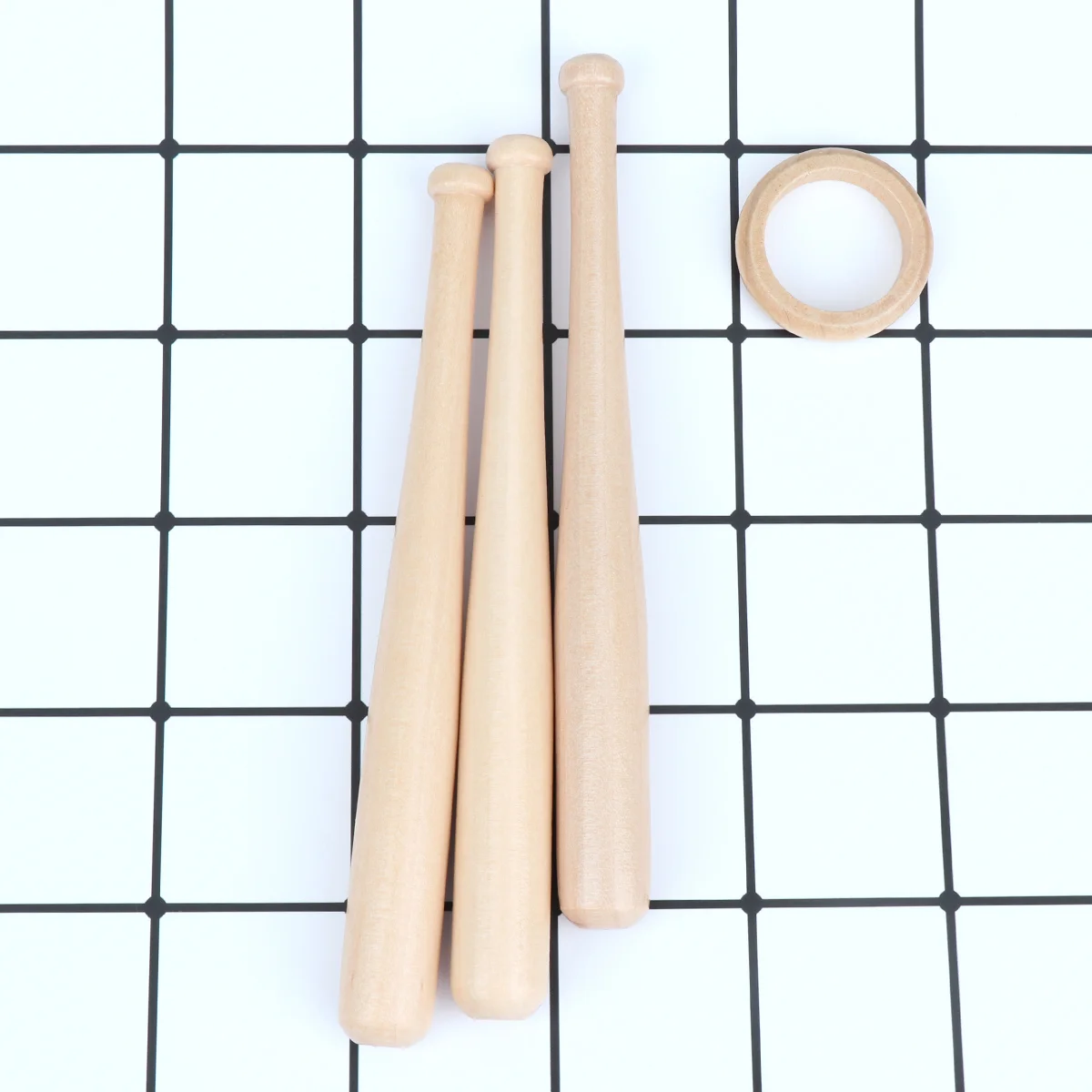 

Baseball Bat Baseball Display Stand Rustic Baseball Base Holder with Wood Rings for Tennis Soccer without Baseball