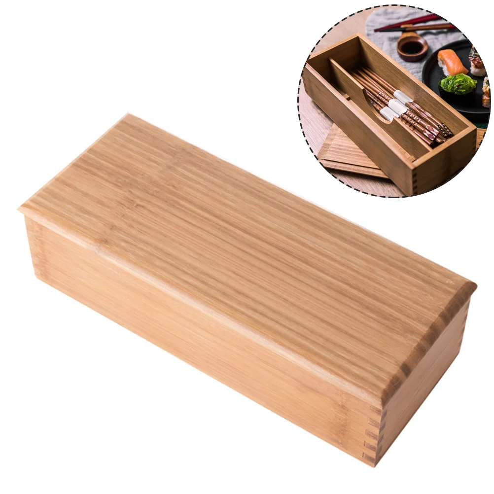 

Cutlery Storage Box Silverware Chopstick Kitchen Organizer Compact Utensil Holder Bamboo