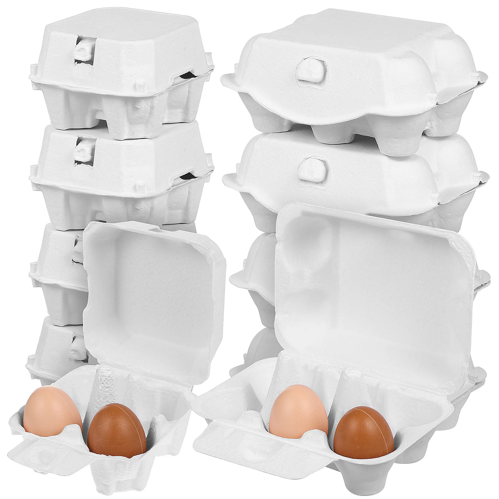 

10Pcs Paper Pulp Egg Cartons Holds 4/6 Eggs Reusable Egg Containers for Storing Extra Eggs