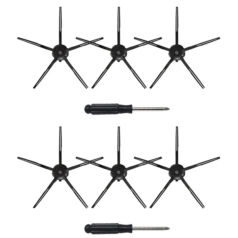 

6PCS Side Brush Spare Kits With 5 Arms Cleaning Brushes For Xiaomi Roborock S50 S55 T6 S6 & S5 Max