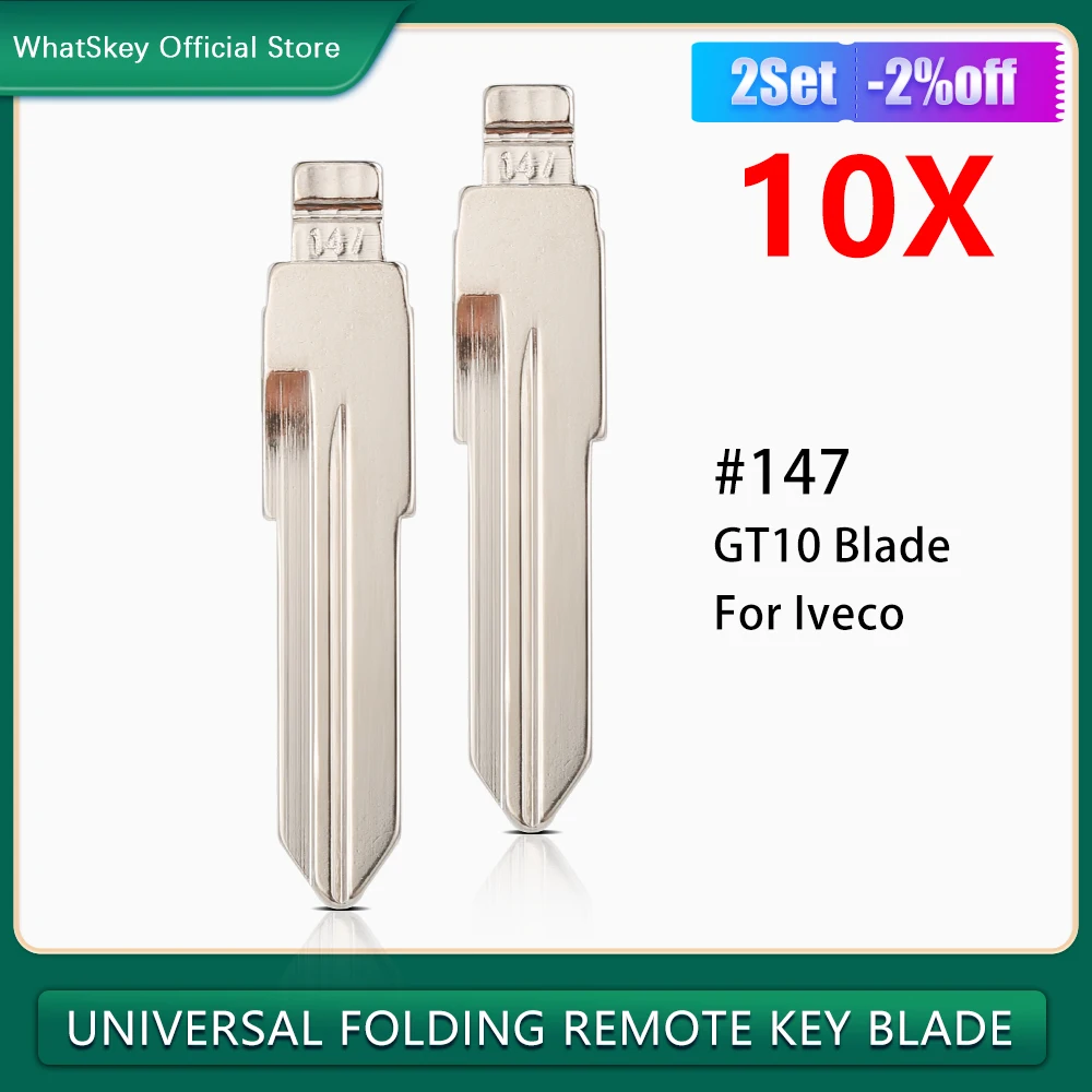 

10 шт./лот, металлическая заготовка, необрезанный флип LISHI # 147 GT10 KD VVDI XHORSE лезвие дистанционного ключа для автозапчастей IVECO, внутренние детали