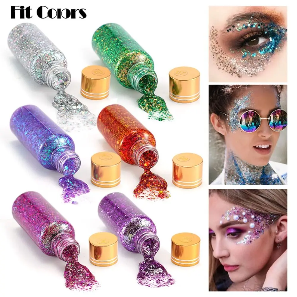 30ML Festival Holographic Women Body Makeup Body Glitter Gel Face  Glitters Nail Hair