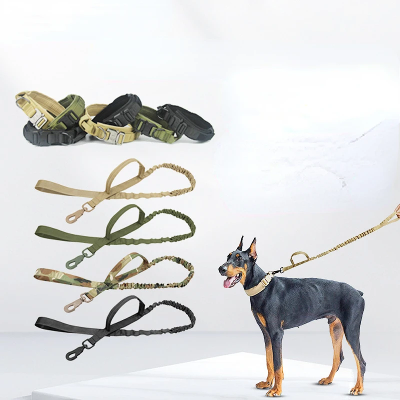 

Dog Training Collar Adjustable Tactical Dog Collar And Leash Set Control Handle Pet Lead Collar For Small Big Dogs Pet