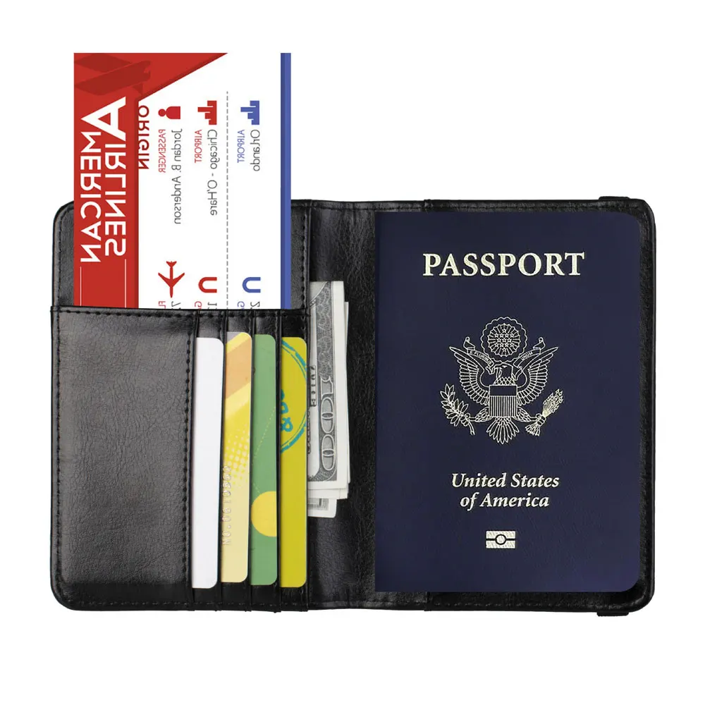 PU RFID Passport Cover Credit ID Card Wallet Waterproof Document Business Bandage Passport Holder Travel Multifunction Protector