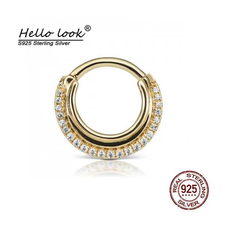 

HelloLook 925 пробы серебряные украшения для пирсинга в носу, женские циркониевые кольца для носа, серьги для пирсинга в ноздре