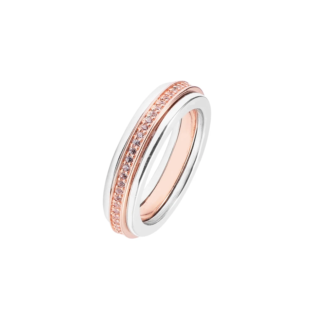 

Signature Two-tone Logo & Pave Ring 925 Sterling Silver Wedding Body Aesthetic Wholesale Fashion Woman Jewelry Making New Ring