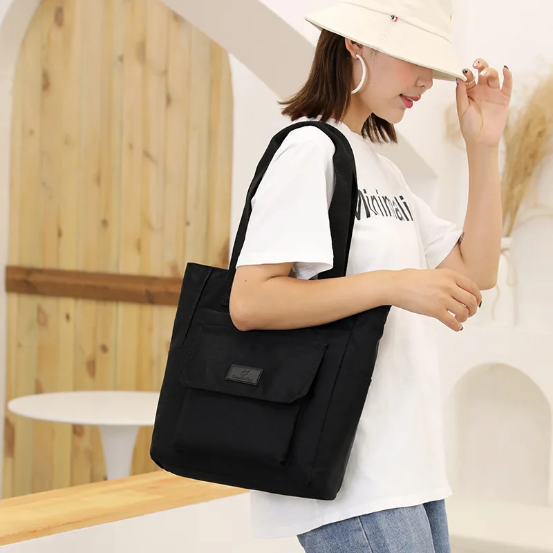 Large-Capacity Ladies Fashion Shoulder Bag Nylon Waterproof Tote Bag Korean Version Portable Shopping Bag School Bags For Girls